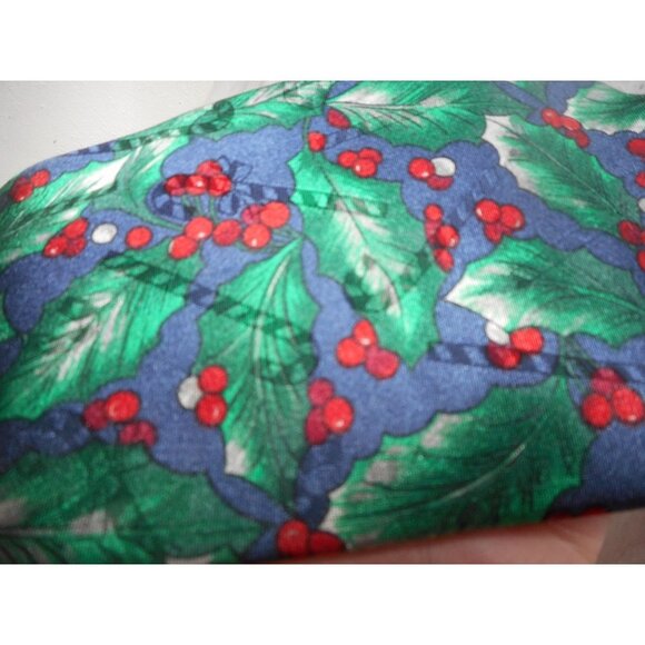 Vintage Holly Tie Necktie Holiday Winter Hallmark Candy Cane - Picture 4 of 6